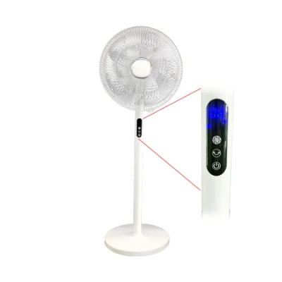 Ventilador de pedestal de control inteligente con ventilador de enfriador de aire independiente de 16 pulgadas con 5 aspas